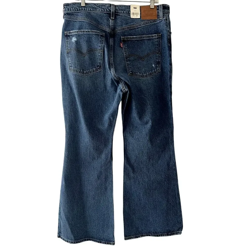 Levi's Premium 70s High Flare Blue Jeans New With Tags 33x30 Levi Strauss & Co